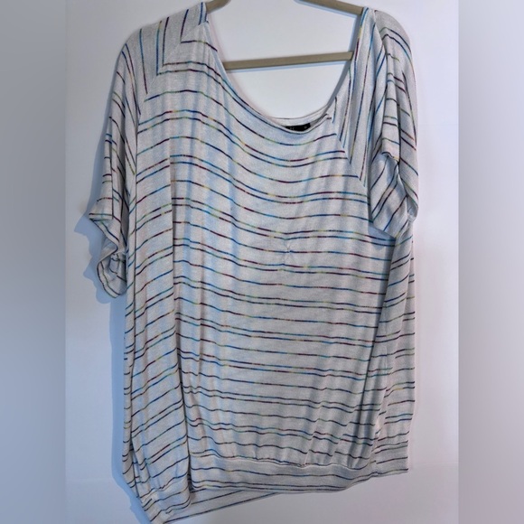 Torrid Size 4 Off Shoulder Multicolor Striped Knit Top – Plus Size 4X - Picture 12 of 16